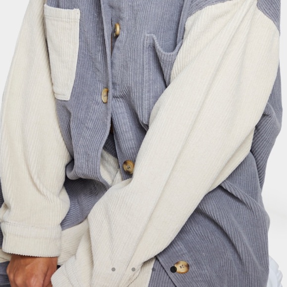 Multi Two Tone Cord Shacket - Picture 4 of 7